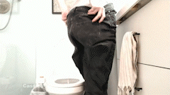 Chewing Gum While Constipated on the Toilet